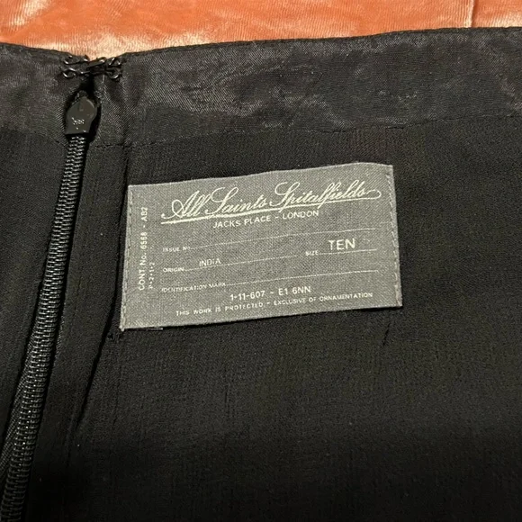 VINTAGE All Saints Spitalfields Sequin Embellished Black Silver Mini Skirt S/M - Picture 7 of 13